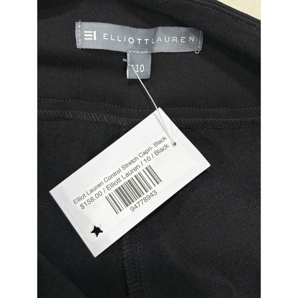 Elliott Lauren Control Stretch Capri Pants Size 10 Black Pull On NWT Minimalist - Picture 5 of 9